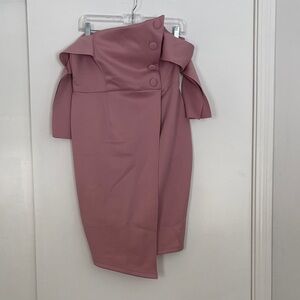ASOS Maternity Elegant Off-Shoulder Pink Dress